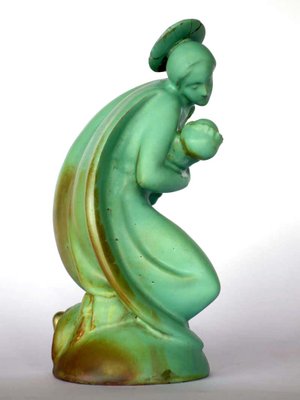 Italian Art Deco Pottery Madonna Maternity Sculpture by Mario Morelli, 1930s-GKB-842176