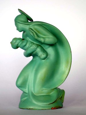 Italian Art Deco Pottery Madonna Maternity Sculpture by Mario Morelli, 1930s-GKB-842176