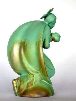 Italian Art Deco Pottery Madonna Maternity Sculpture by Mario Morelli, 1930s-GKB-842176