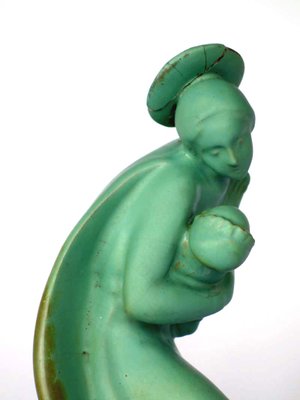 Italian Art Deco Pottery Madonna Maternity Sculpture by Mario Morelli, 1930s-GKB-842176