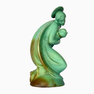 Italian Art Deco Pottery Madonna Maternity Sculpture by Mario Morelli, 1930s-GKB-842176