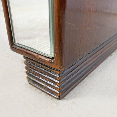 Italian Art Deco Rectangular Briar, Glass and Mirrored Glass Coffee Table, 1930s-GDD-1265078