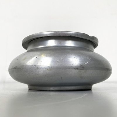 Italian Art Deco Round Aluminum Ashtray with Removable Top, 1930s-GDD-1764975