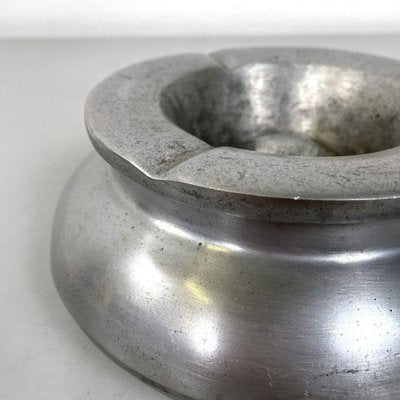 Italian Art Deco Round Aluminum Ashtray with Removable Top, 1930s-GDD-1764975