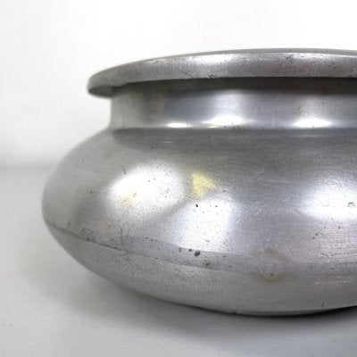 Italian Art Deco Round Aluminum Ashtray with Removable Top, 1930s-GDD-1764975