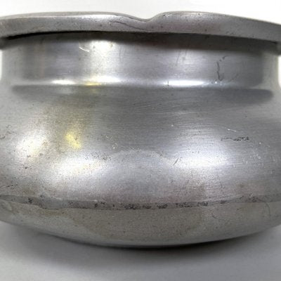 Italian Art Deco Round Aluminum Ashtray with Removable Top, 1930s-GDD-1764975