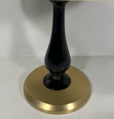 Italian Art Deco Style Parchment, Black Lacquer and Brass Coffee Table, 1980s-FF-1736042