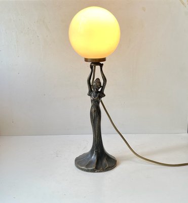 Italian Art Deco Style Table Lamp in Bronze, 1980s-LCR-1209594