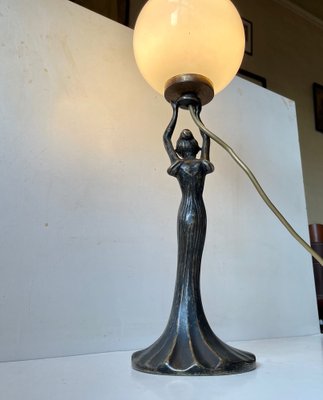 Italian Art Deco Style Table Lamp in Bronze, 1980s-LCR-1209594