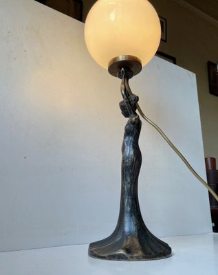 Italian Art Deco Style Table Lamp in Bronze, 1980s-LCR-1209594