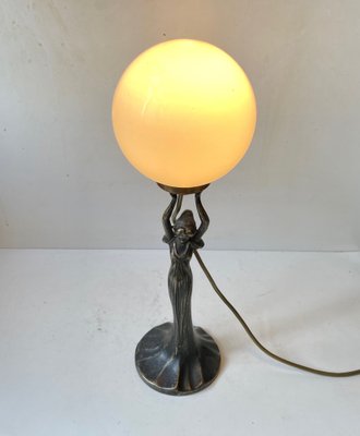 Italian Art Deco Style Table Lamp in Bronze, 1980s-LCR-1209594