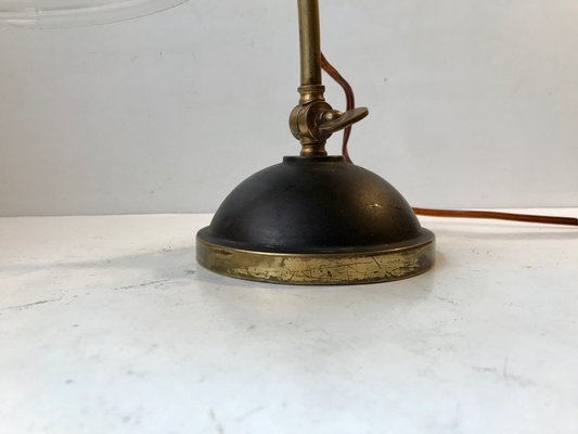 Italian Art Deco Table Lamp in Brass and Glass, 1930s-LCR-990512