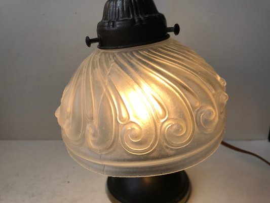 Italian Art Deco Table Lamp in Brass and Glass, 1930s-LCR-990512