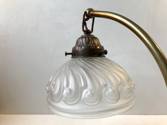 Italian Art Deco Table Lamp in Brass and Glass, 1930s-LCR-990512