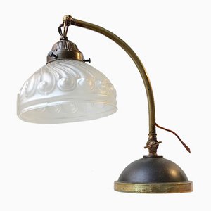 Italian Art Deco Table Lamp in Brass and Glass, 1930s-LCR-990512