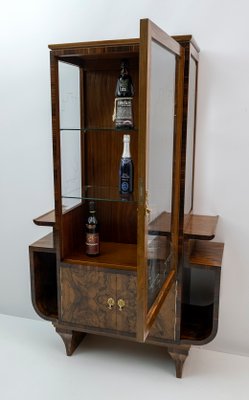 Italian Art Deco Walnut Bar Showcase, 1925-FER-1089976