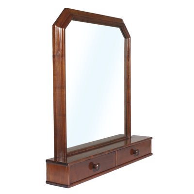 Italian Art Deco Walnut Dressing Table Mirror, 1940s-NJV-585373