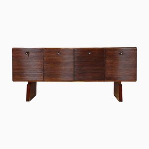 Italian Art Deco Wooden Sideboard with Four Doors attributed to Gio Ponti, 1940s-GDD-1819716