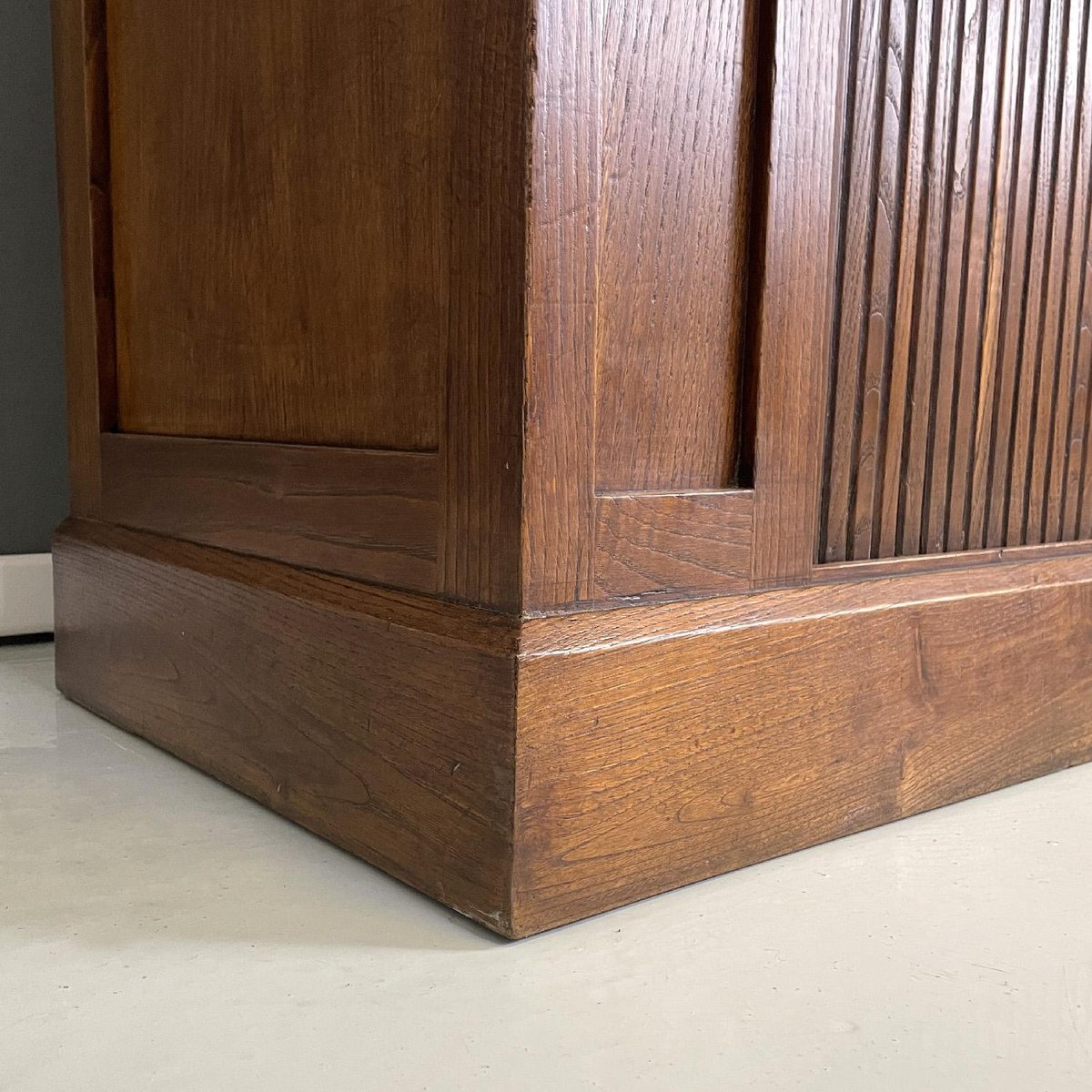 Italian Art Deco Wooden Sideboard with Shutter Opening, 1920s