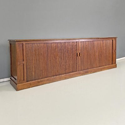 Italian Art Deco Wooden Sideboard with Shutter Opening, 1920s-GDD-1792741