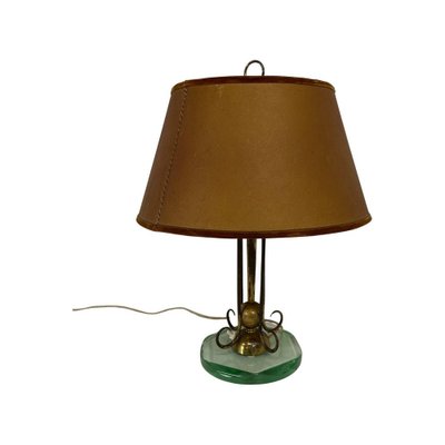 Italian Art DecoGlass and Brass Table Lamp by Luigi Brusotti, 1940s-FF-2021539