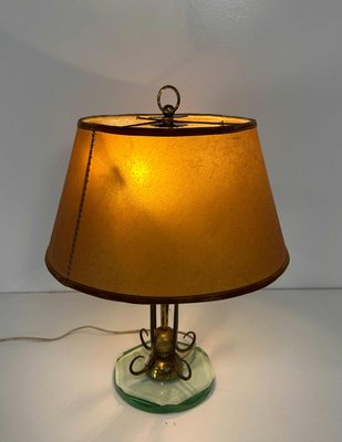 Italian Art DecoGlass and Brass Table Lamp by Luigi Brusotti, 1940s-FF-2021539