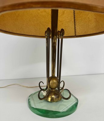 Italian Art DecoGlass and Brass Table Lamp by Luigi Brusotti, 1940s-FF-2021539