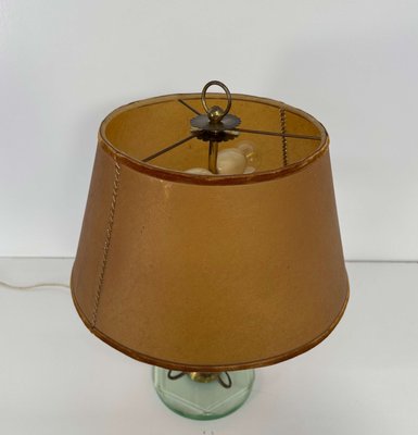 Italian Art DecoGlass and Brass Table Lamp by Luigi Brusotti, 1940s-FF-2021539