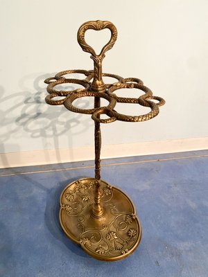 Italian Art Nouveau Brass Umbrella Stand, 1930s-MTX-1259671