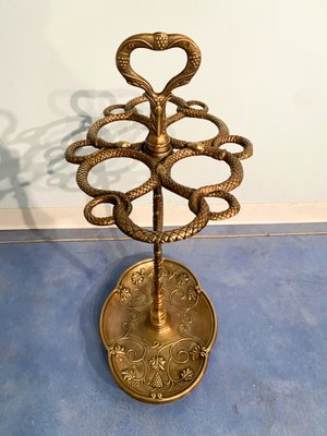 Italian Art Nouveau Brass Umbrella Stand, 1930s-MTX-1259671