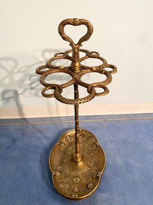 Italian Art Nouveau Brass Umbrella Stand, 1930s-MTX-1259671