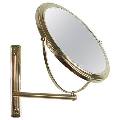 Italian Articulating and Adjustable Brass Vanity 2-Sided Wall Mirror, 1950s-OE-897947