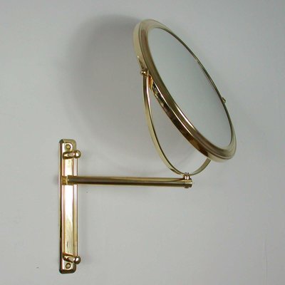 Italian Articulating and Adjustable Brass Vanity 2-Sided Wall Mirror, 1950s-OE-897947