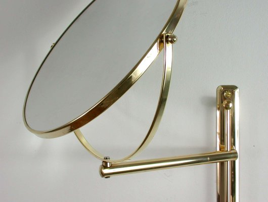 Italian Articulating and Adjustable Brass Vanity 2-Sided Wall Mirror, 1950s-OE-897947