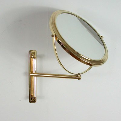 Italian Articulating and Adjustable Brass Vanity 2-Sided Wall Mirror, 1950s-OE-897947