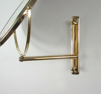 Italian Articulating and Adjustable Brass Vanity 2-Sided Wall Mirror, 1950s-OE-897947