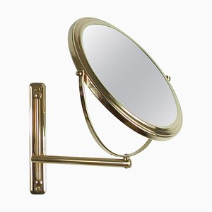 Italian Articulating and Adjustable Brass Vanity 2-Sided Wall Mirror, 1950s-OE-897947