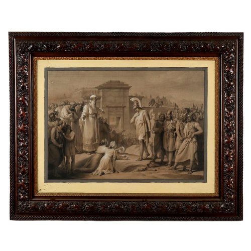 Italian Artist, Alexander the Great Conquers Jerusalem, Early 1800s, Mixed Media, Framed