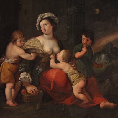 Italian Artist, Allegory of Charity, 1670, Oil on Canvas-RP-2041748