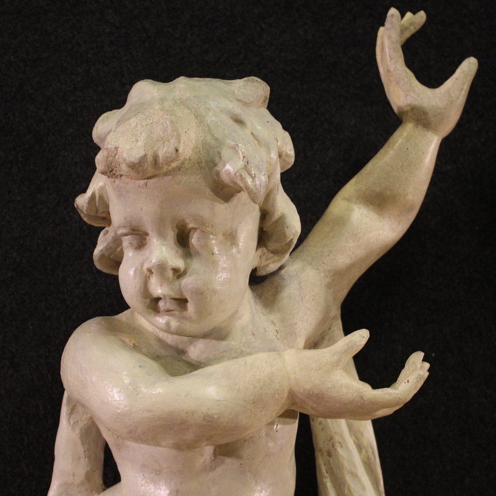 Italian Artist, Cherub Sculptures, 1740, Wood, Set of 2