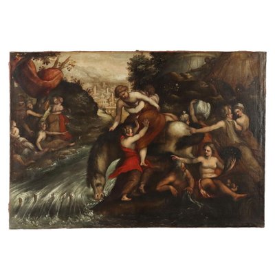 Italian Artist, Clelia Passes the Tiber, Oil on Canvas-VMM-1791033