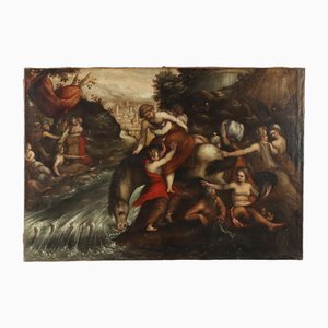 Italian Artist, Clelia Passes the Tiber, Oil on Canvas-VMM-1791033