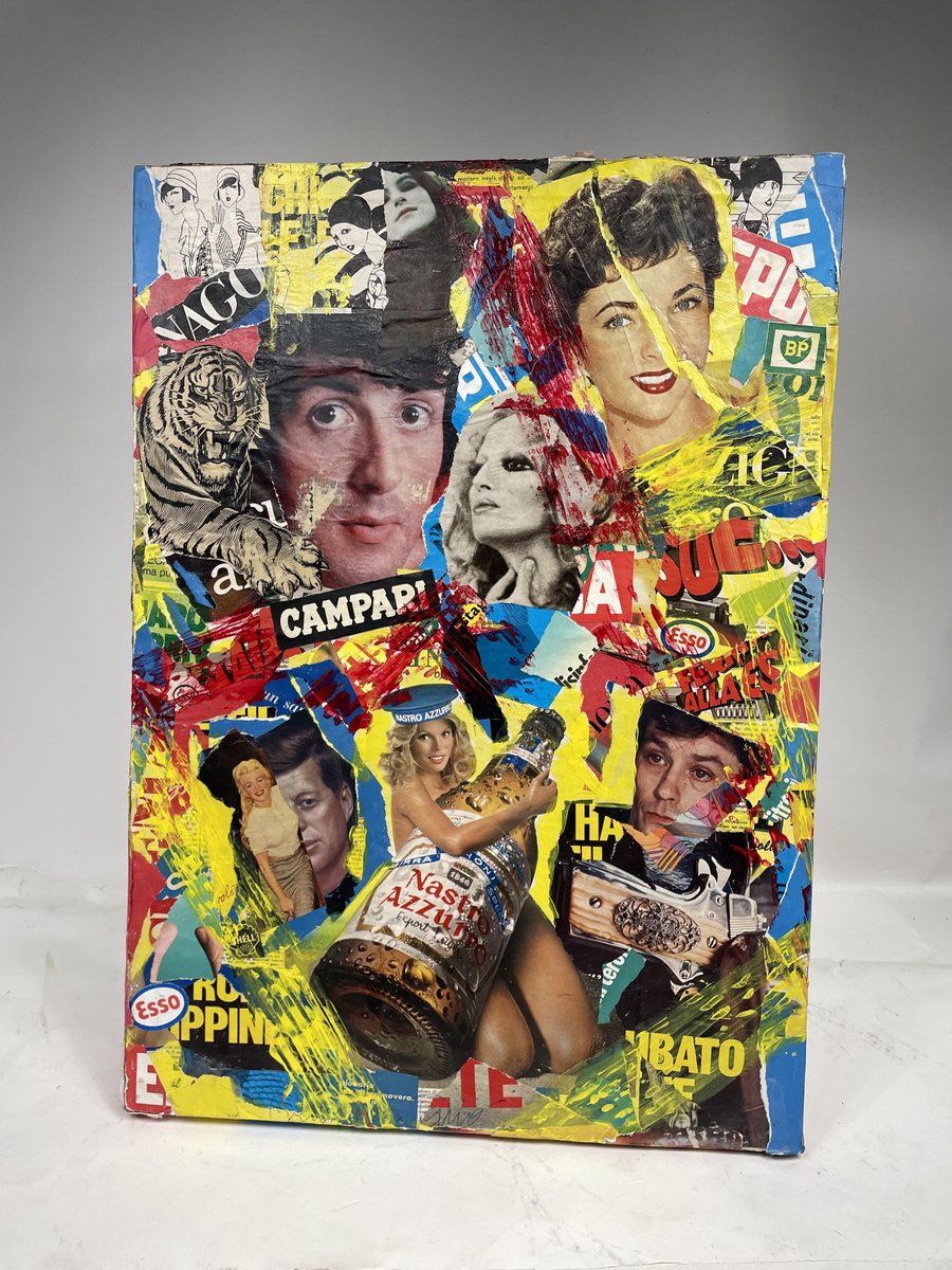 Italian Artist, Hollywood Collage, Mixed Media