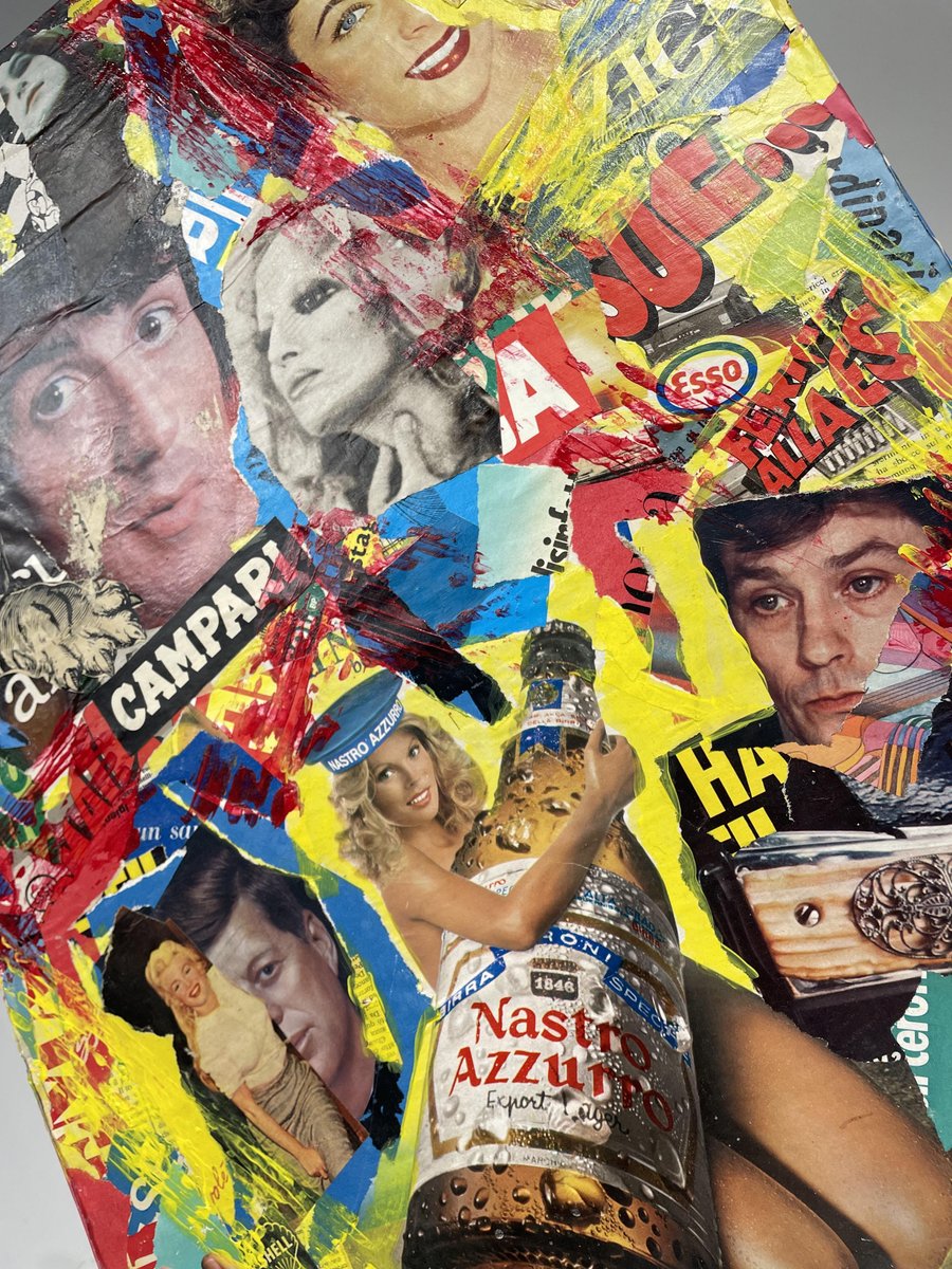 Italian Artist, Hollywood Collage, Mixed Media