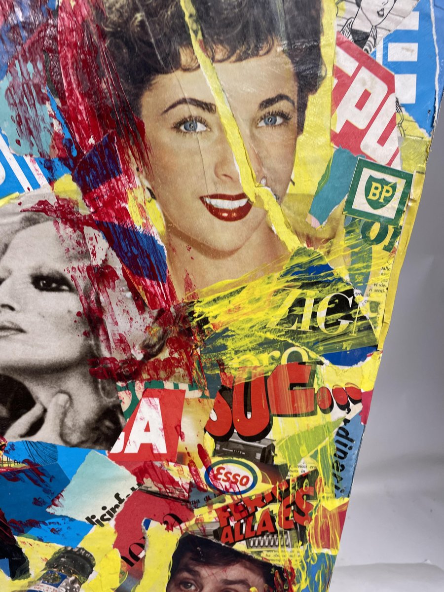 Italian Artist, Hollywood Collage, Mixed Media