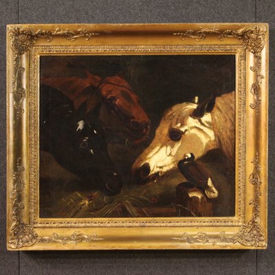 Italian Artist, Horses, 1820, Oil on Canvas, Framed-RP-1800913