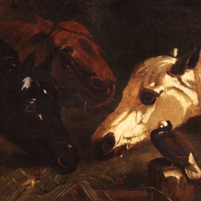 Italian Artist, Horses, 1820, Oil on Canvas, Framed-RP-1800913