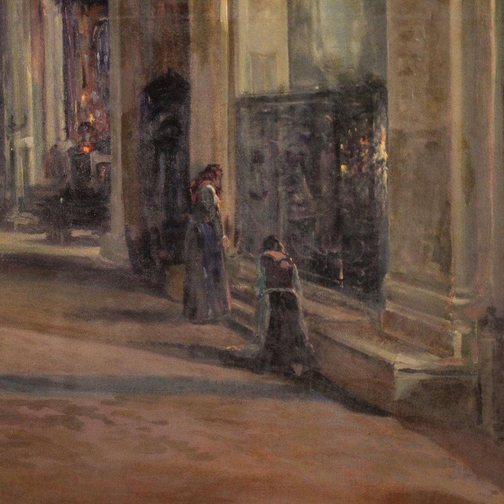 Italian Artist, Interior Scene, 1924, Oil on Canvas, Framed