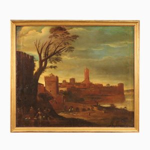 Italian Artist, Landscape, 17th Century, Oil on Canvas, Framed-RP-1795903