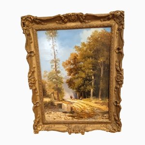 Italian Artist, Landscape, 1890s, Oil on Panel, Framed-AKA-1377300